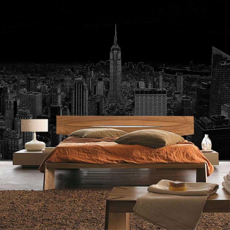 Farben Tapeten Zubehor Premium Vliestapete Fototapete New York Skyline Nacht Manhattan Usa 400x280 Cm Maybrands Com Ng