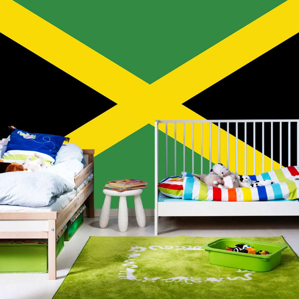 Fototapete Geographie Tapete Jamaica Flagge Insel Karibik ...